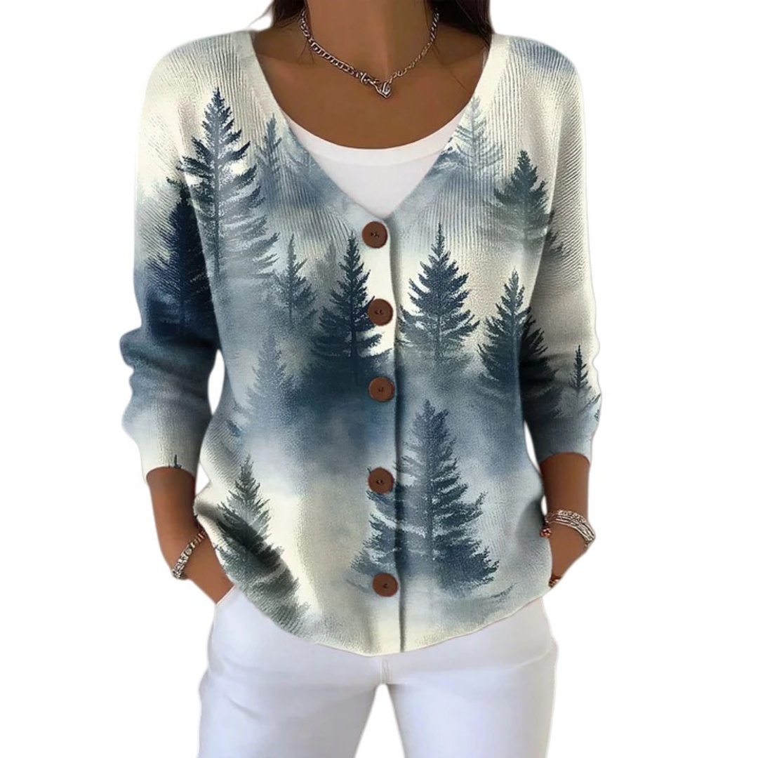 Women Christmas Cardigan Fashion Long Sleeve Button-Up Sweater Casual Streetwear